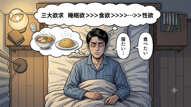 ステロイド投薬中の欲求順位を表したイラスト